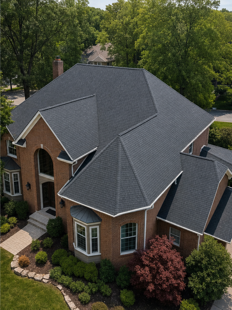 Residential roof after restoration